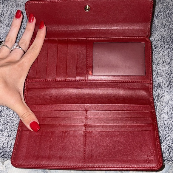 Gucci Microguccisima Red Leather Wallet - Picture 3 of 11